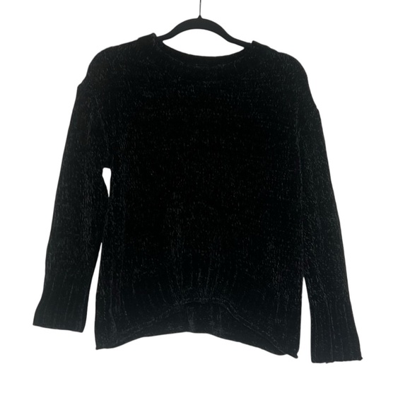 Cynthia Rowley Velour Variegated Sweater Black Size Small - Picture 1 of 8